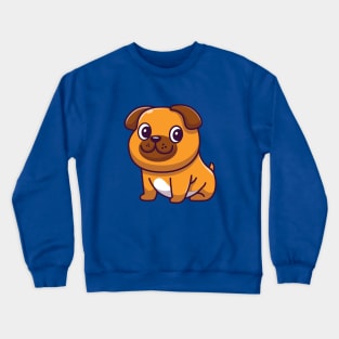 Cute Dog Sitting Cartoon Crewneck Sweatshirt